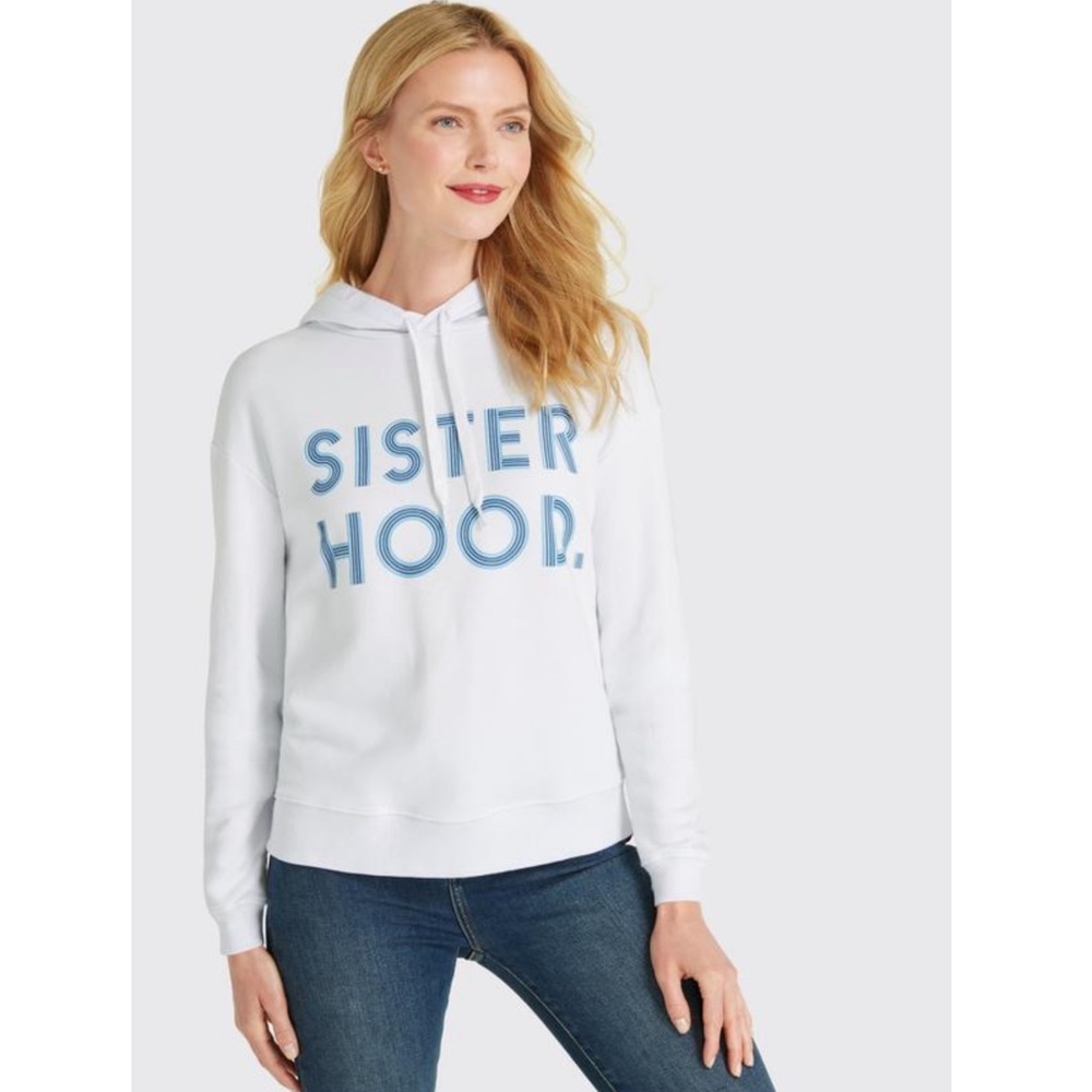 NWT Draper James “Sisterhood” White Hooded sweater